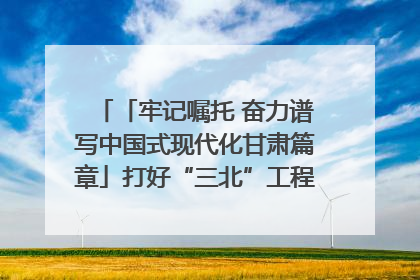「牢记嘱托 奋力谱写中国式现代化甘肃篇章」打好“三北”工程攻坚战 筑牢国家西部生态安全屏障