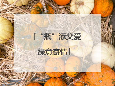 “瓶”添父爱 绿意寄情