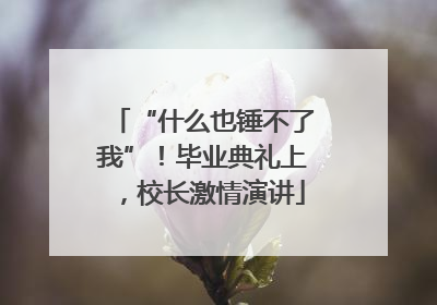 “什么也锤不了我”！毕业典礼上，校长激情演讲