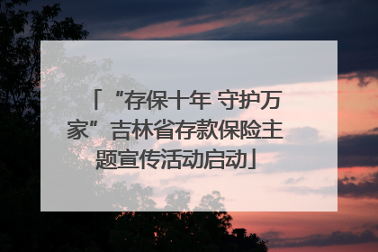 “存保十年 守护万家”吉林省存款保险主题宣传活动启动