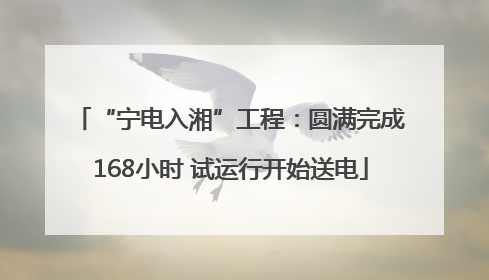 “宁电入湘”工程：圆满完成168小时 试运行开始送电