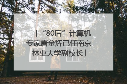 “80后”计算机专家唐金辉已任南京林业大学副校长