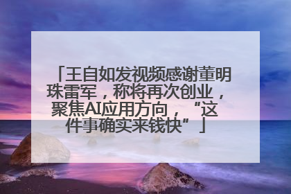 王自如发视频感谢董明珠雷军，称将再次创业，聚焦AI应用方向，“这件事确实来钱快”