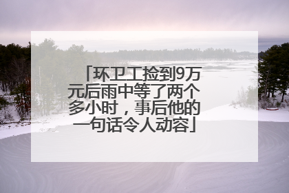 环卫工捡到9万元后雨中等了两个多小时，事后他的一句话令人动容