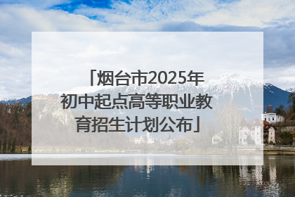 烟台市2025年初中起点高等职业教育招生计划公布