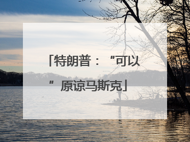 特朗普：“可以”原谅马斯克