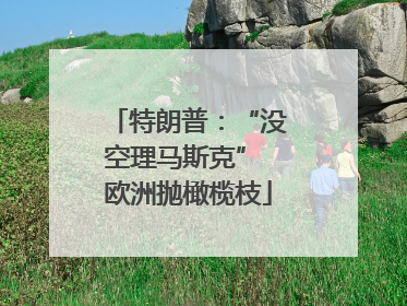特朗普：“没空理马斯克” 欧洲抛橄榄枝