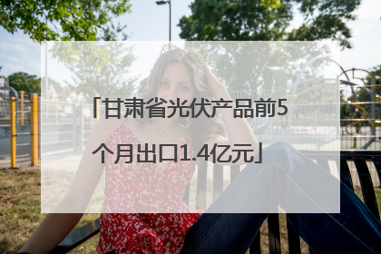 甘肃省光伏产品前5个月出口1.4亿元