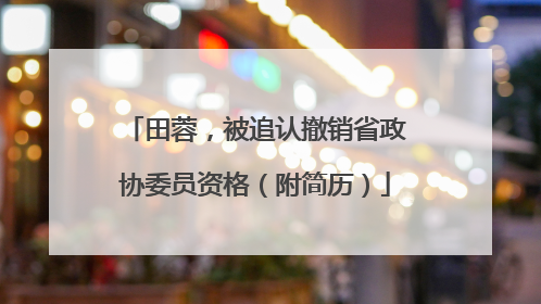 田蓉，被追认撤销省政协委员资格（附简历）