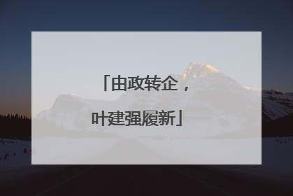 由政转企，叶建强履新