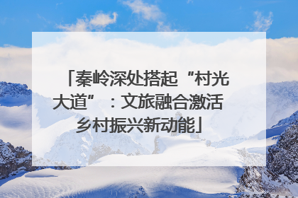 秦岭深处搭起“村光大道”：文旅融合激活乡村振兴新动能