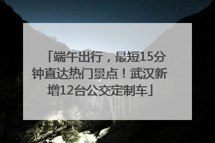端午出行，最短15分钟直达热门景点！武汉新增12台公交定制车