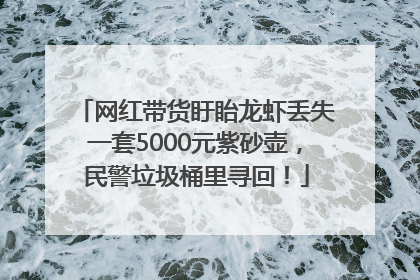 网红带货盱眙龙虾丢失一套5000元紫砂壶，民警垃圾桶里寻回！