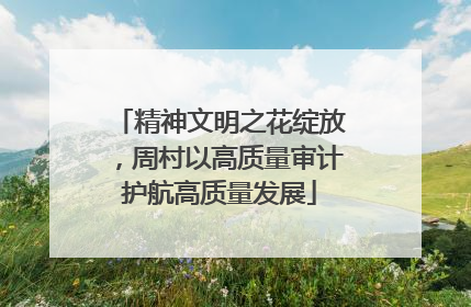 精神文明之花绽放，周村以高质量审计护航高质量发展