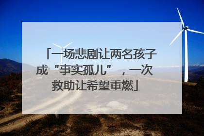 一场悲剧让两名孩子成“事实孤儿”，一次救助让希望重燃