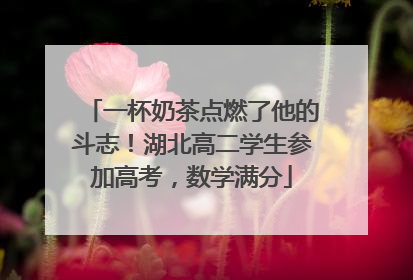 一杯奶茶点燃了他的斗志！湖北高二学生参加高考，数学满分