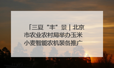三夏“丰”景｜北京市农业农村局举办玉米小麦智能农机装备推广“田间日”活动