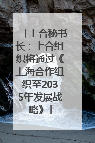 上合秘书长：上合组织将通过《上海合作组织至2035年发展战略》