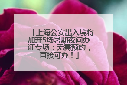 上海公安出入境将加开5场暑期夜间办证专场：无需预约，直接可办！
