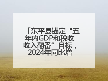 东平县锚定“五年内GDP和税收收入翻番”目标，2024年同比增长5.8%