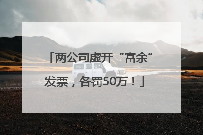 两公司虚开“富余”发票，各罚50万！