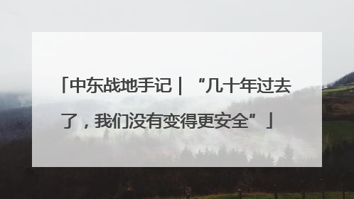 中东战地手记｜“几十年过去了，我们没有变得更安全”