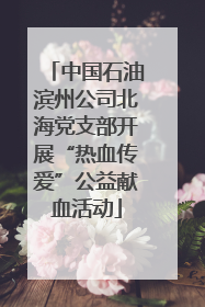 中国石油滨州公司北海党支部开展“热血传爱”公益献血活动