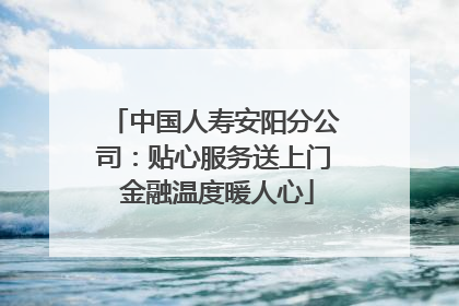 中国人寿安阳分公司：贴心服务送上门 金融温度暖人心