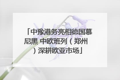 中豫港务亮相德国慕尼黑 中欧班列（郑州）深耕欧亚市场