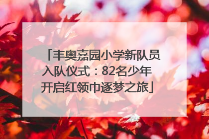 丰奥嘉园小学新队员入队仪式：82名少年开启红领巾逐梦之旅