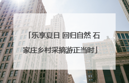 乐享夏日 回归自然 石家庄乡村采摘游正当时