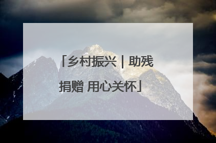 乡村振兴｜助残捐赠 用心关怀