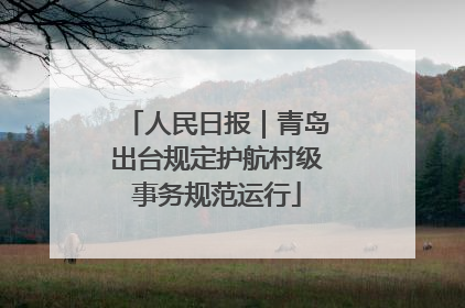人民日报｜青岛出台规定护航村级事务规范运行