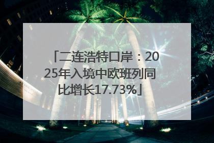 二连浩特口岸：2025年入境中欧班列同比增长17.73%