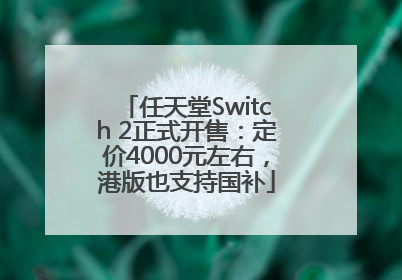 任天堂Switch 2正式开售：定价4000元左右，港版也支持国补