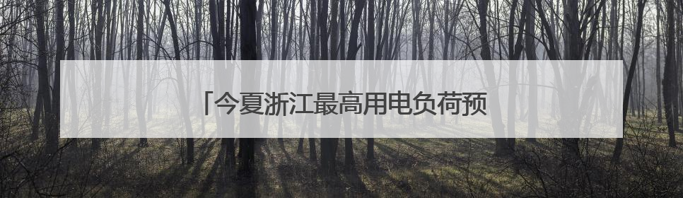 今夏浙江最高用电负荷预计将达1.33亿千瓦