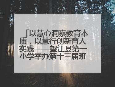 以慧心洞察教育本质，以慧行创新育人实践——望江县第一小学举办第十三届班主任论坛