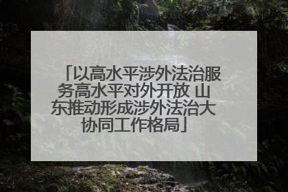 以高水平涉外法治服务高水平对外开放 山东推动形成涉外法治大协同工作格局