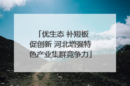 优生态 补短板 促创新 河北增强特色产业集群竞争力