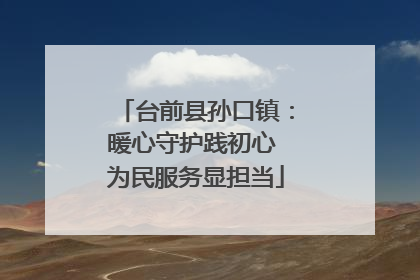 台前县孙口镇：暖心守护践初心 为民服务显担当