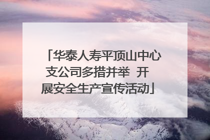 华泰人寿平顶山中心支公司多措并举  开展安全生产宣传活动