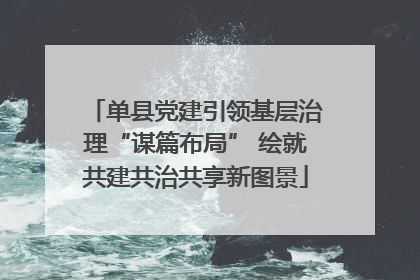 单县党建引领基层治理“谋篇布局” 绘就共建共治共享新图景