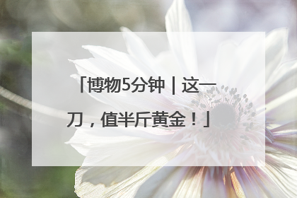博物5分钟｜这一刀，值半斤黄金！