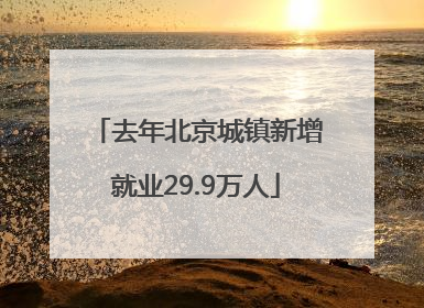 去年北京城镇新增就业29.9万人