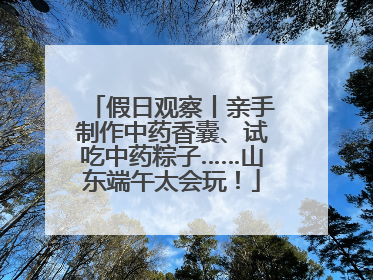 假日观察丨亲手制作中药香囊、试吃中药粽子……山东端午太会玩！