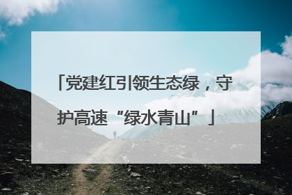 党建红引领生态绿，守护高速“绿水青山”