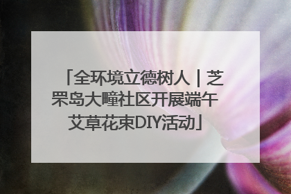 全环境立德树人｜芝罘岛大疃社区开展端午艾草花束DIY活动