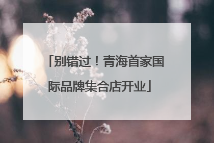 别错过！青海首家国际品牌集合店开业
