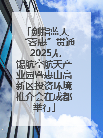 剑指蓝天 “蓉惠”贯通 2025无锡航空航天产业园暨惠山高新区投资环境推介会在成都举行