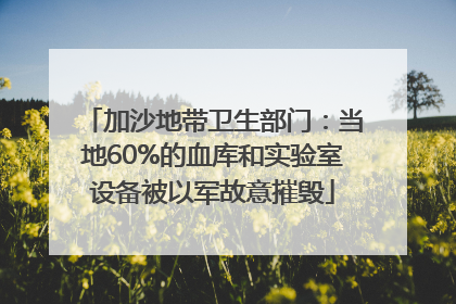 加沙地带卫生部门：当地60%的血库和实验室设备被以军故意摧毁